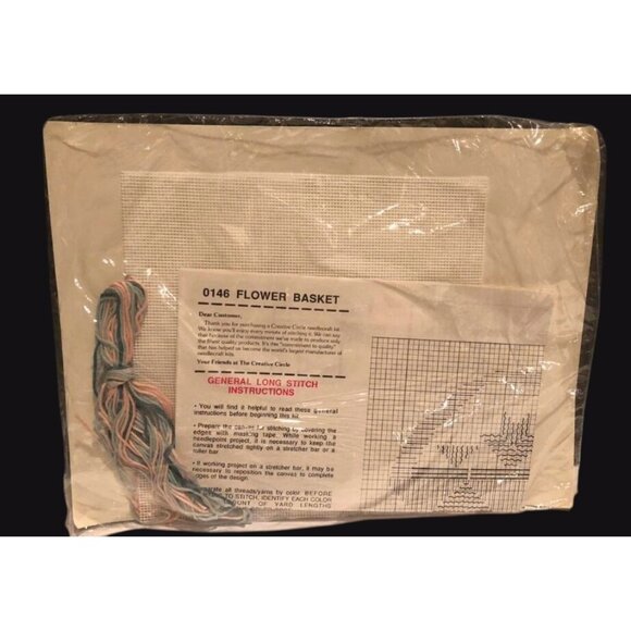 The Creative Circle 0146 Flower Basket Cross-Stitch Kit - Picture 3 of 3